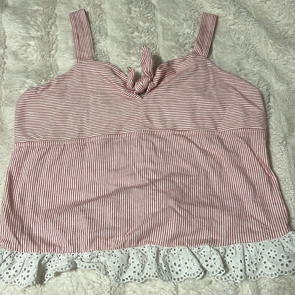 Justice 14 through 16 striped shirt with ruffles